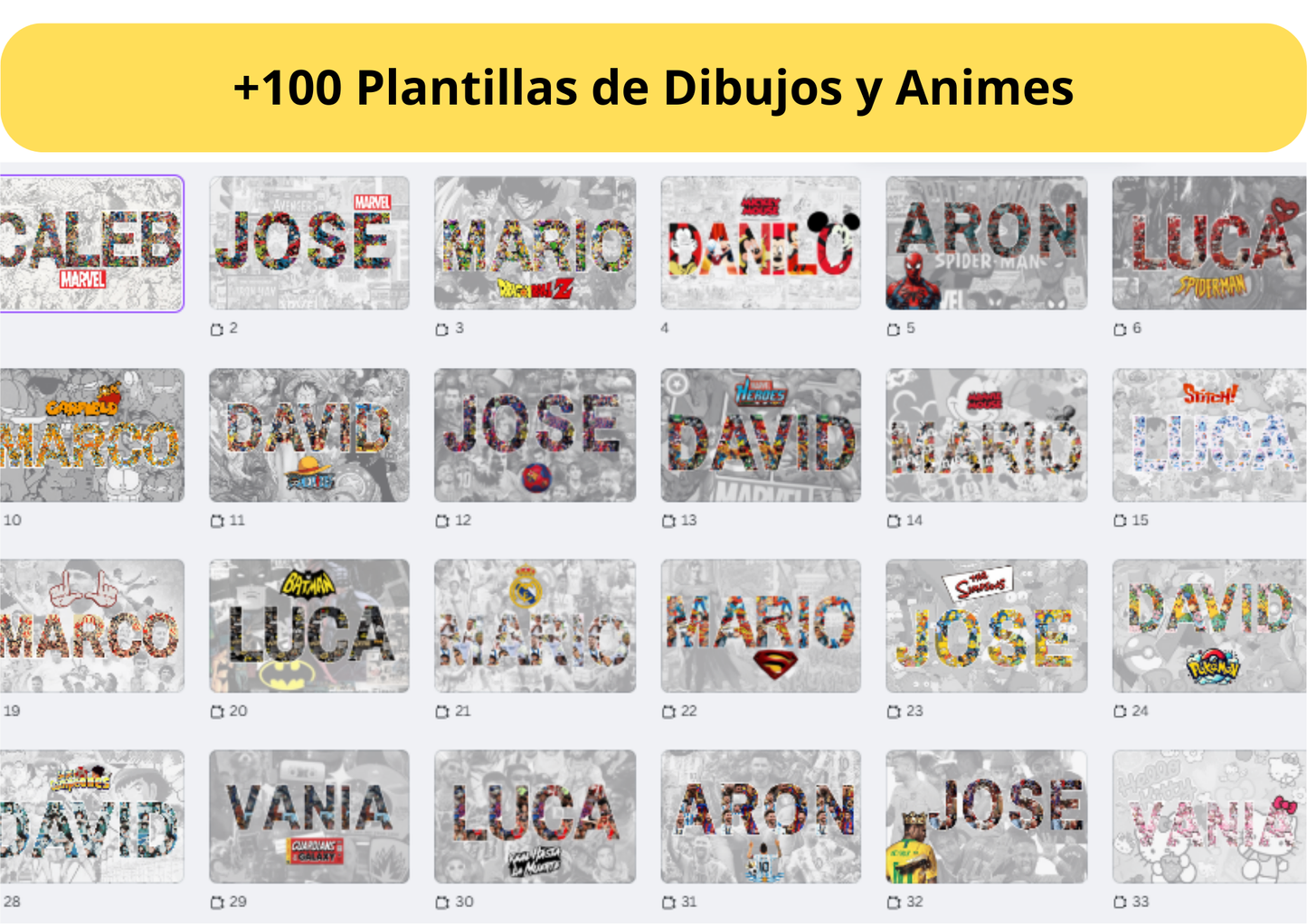 Plantillas editables